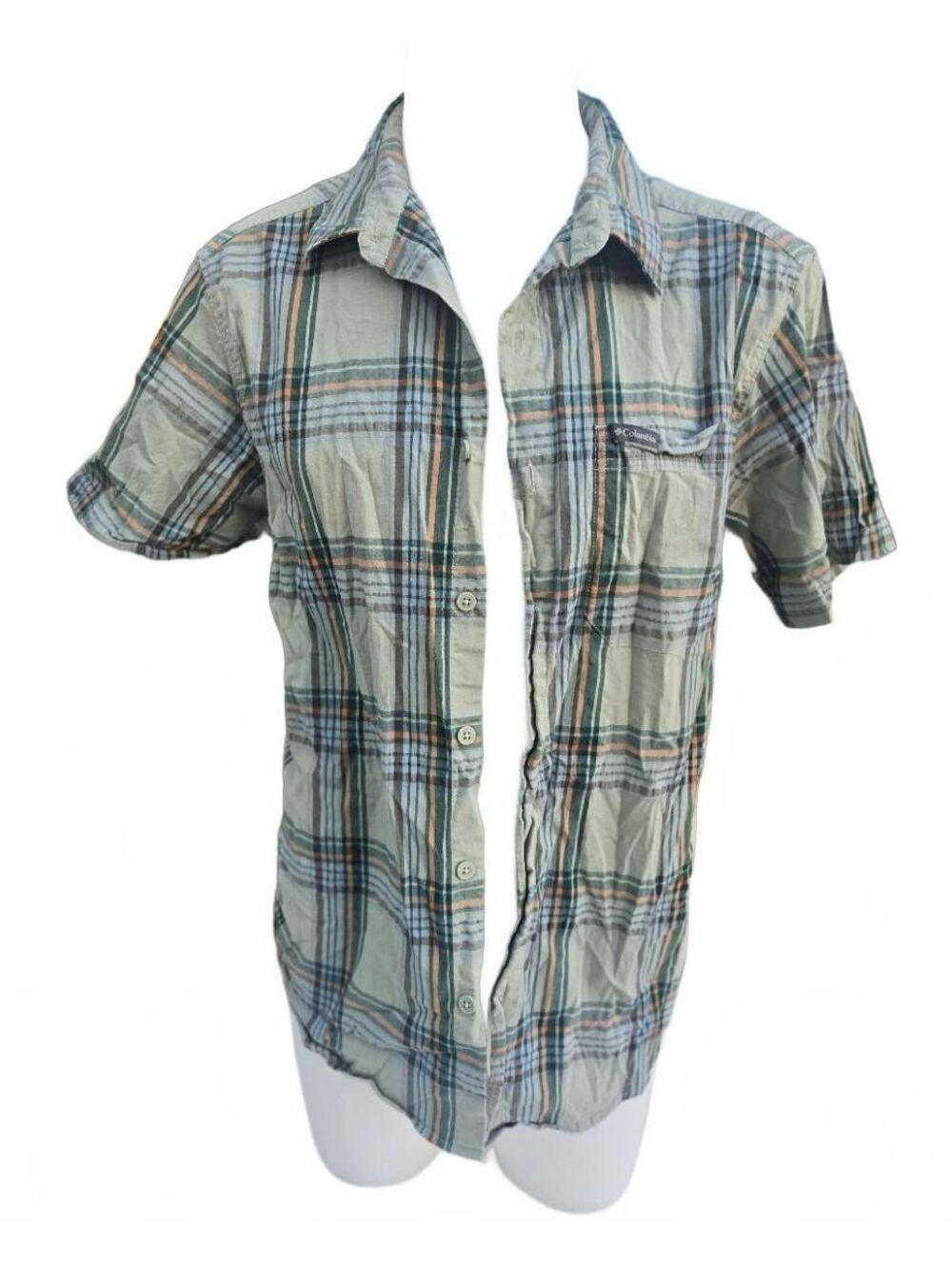 Columbia Men's Large Short Sleeve Plaid Button-Up Shirt